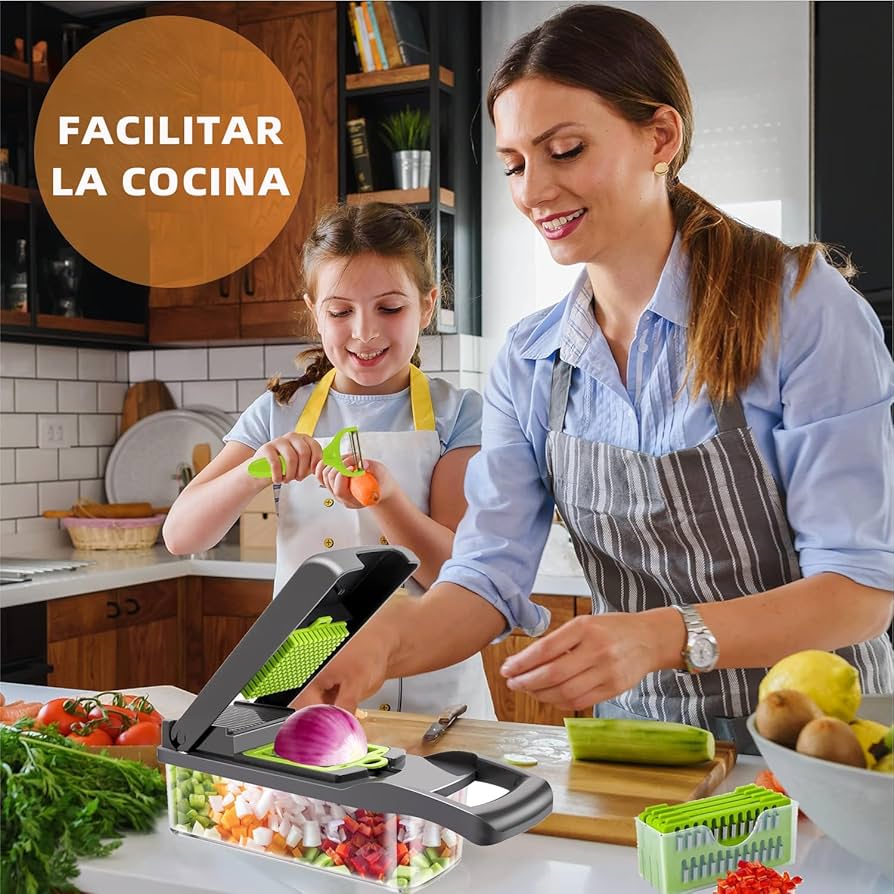 Picadora multifuncional: ¡Corta, ralla y rebana en segundos!