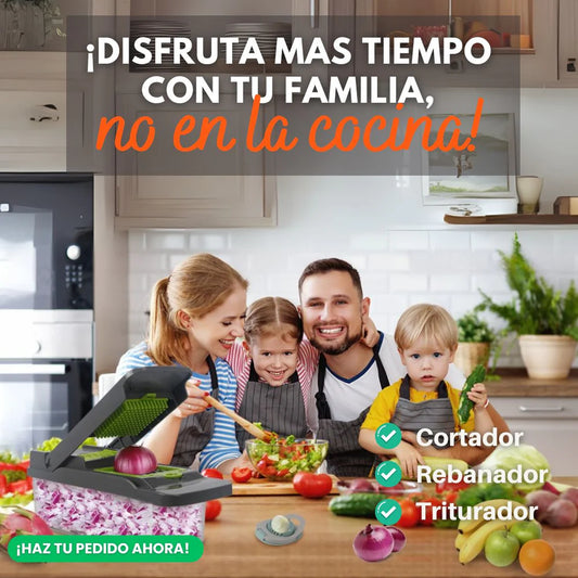 Picadora multifuncional: ¡Corta, ralla y rebana en segundos!